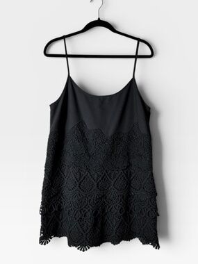 Red Valentino Jumper Size 46 Black Lace Trim‎ Spaghetti Strap Dress Evening (U)